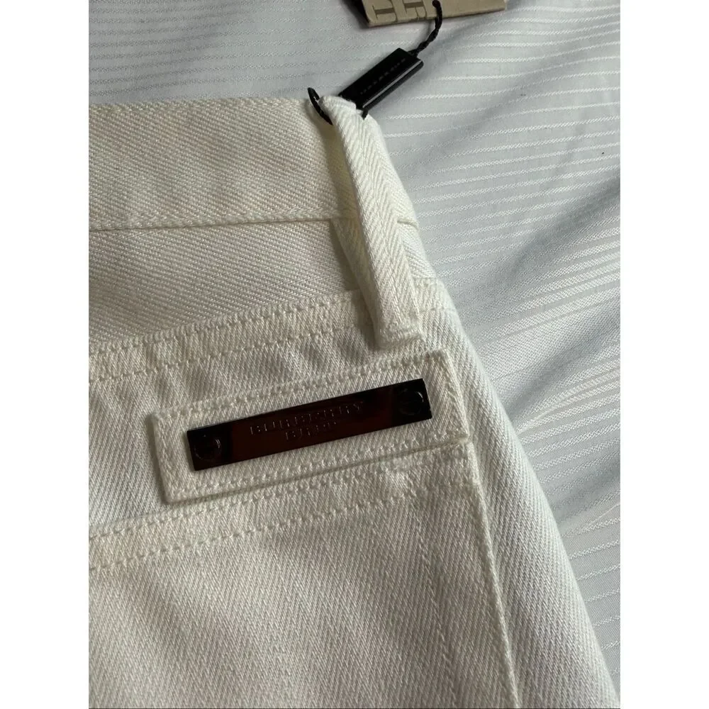 NWT Burberry Brit Shoreditch Skinny Leg White Denim Jeans Size 28 X 32 New